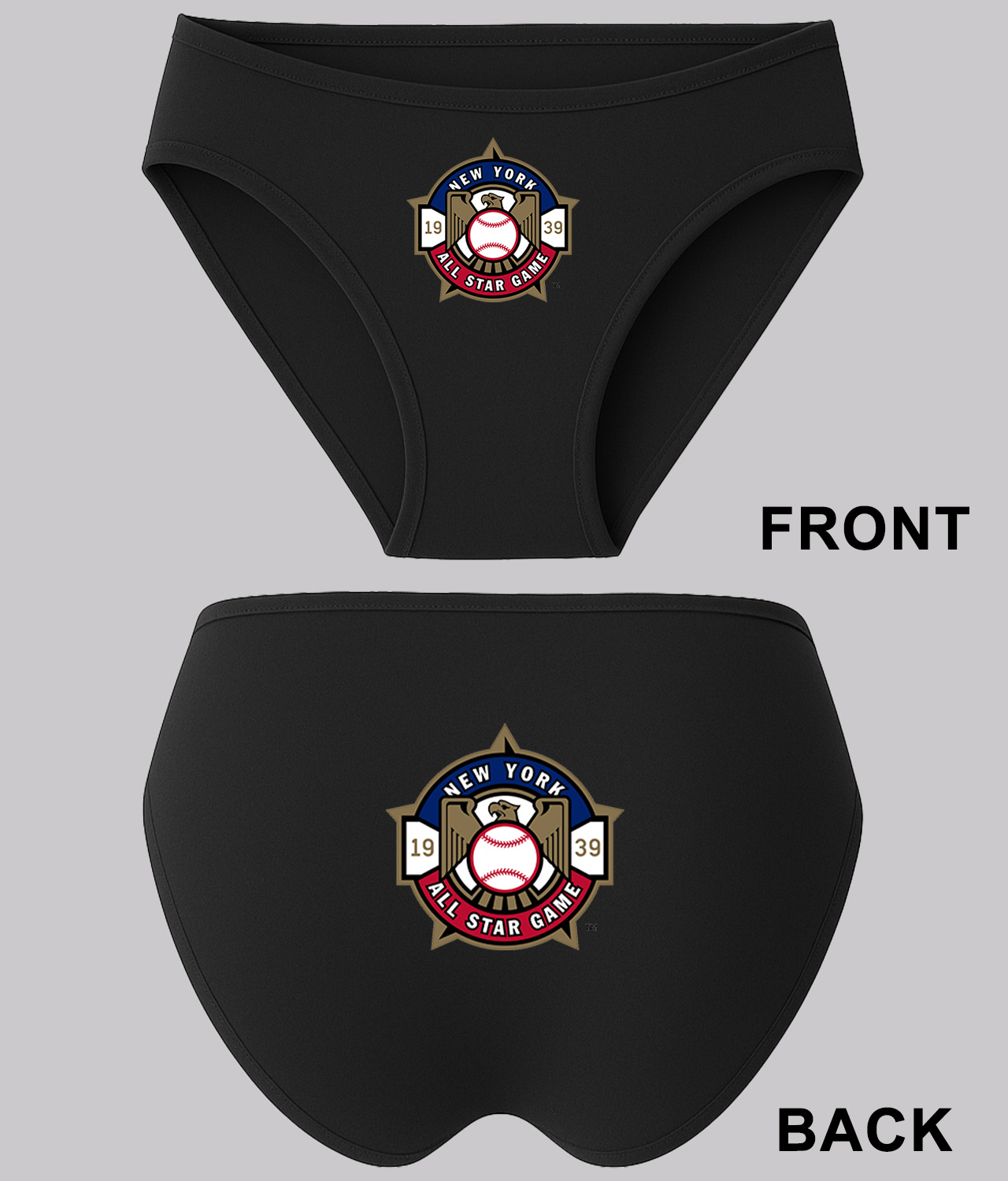 1939 MLB All-Star Game Yankee Stadium New York Baseball Logo Symbol Emblem Customized Design on Women's Plus Size Bikini Brief Underwear