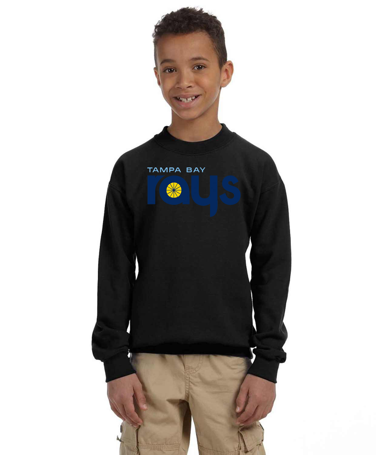 Tampa Bay Rays 2012 Baseball Logo Symbol Emblem Customized Design on Youth Crewneck Sweatshirt