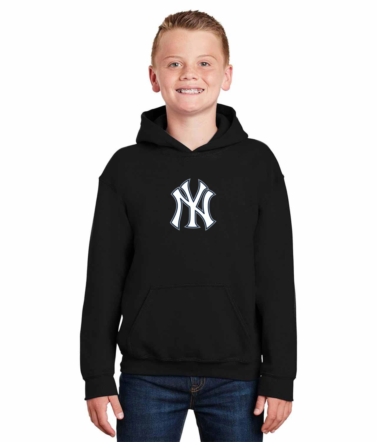 New York Yankees Batting Practice 2007 Baseball Logo Symbol Emblem Customized Design on Youth Hoodie