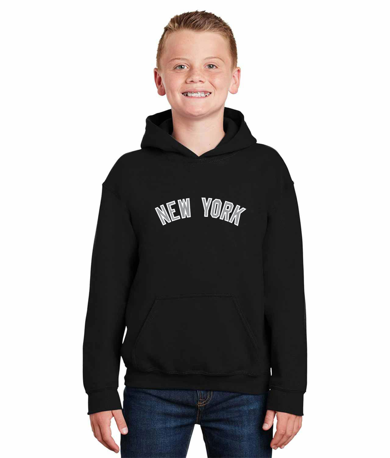 New York Yankees Batting Practice 2009 Baseball Logo Symbol Emblem Customized Design on Youth Hoodie