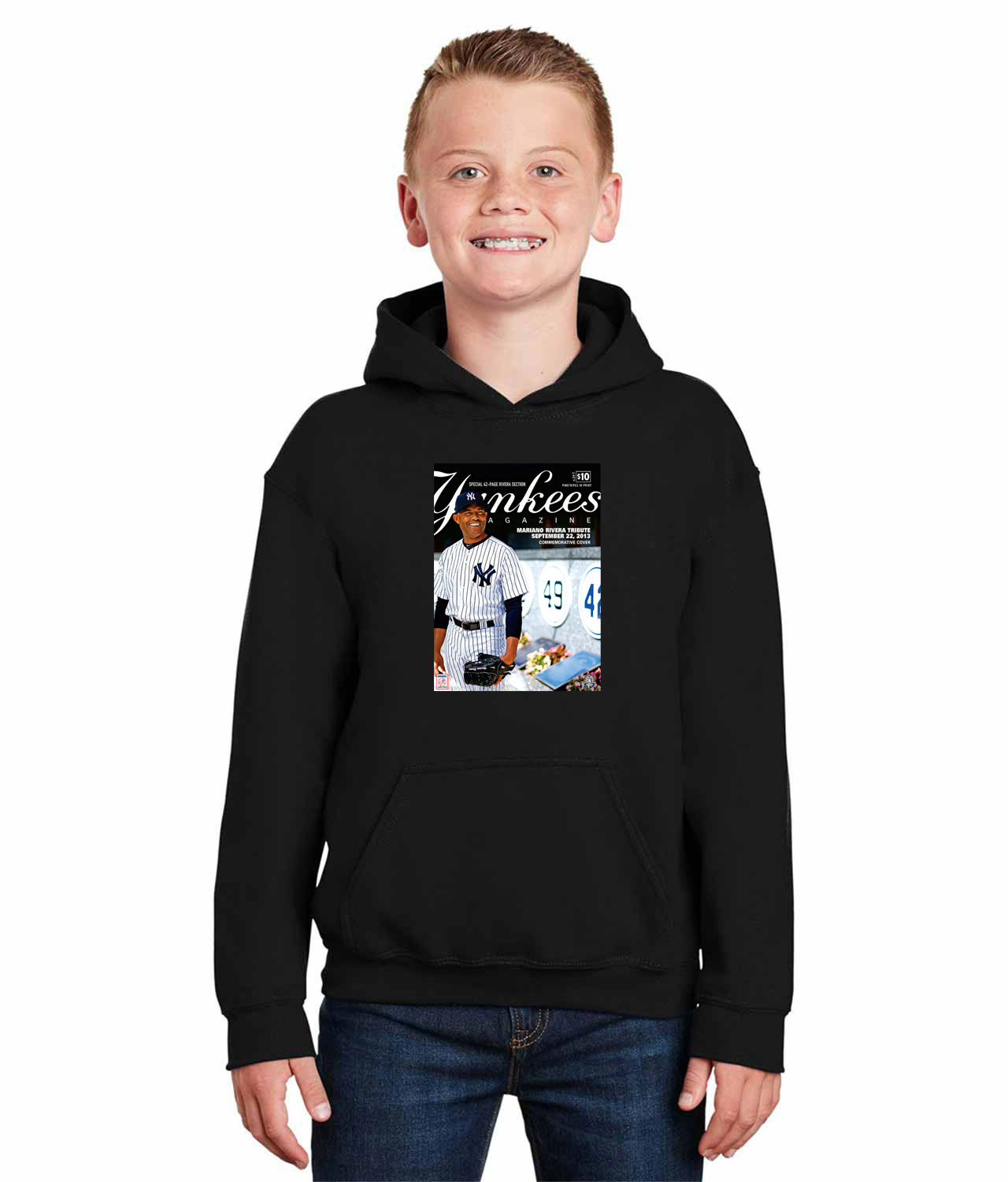 New York Yankees Program 2013 Baseball Logo Symbol Emblem Customized Design on Youth Hoodie