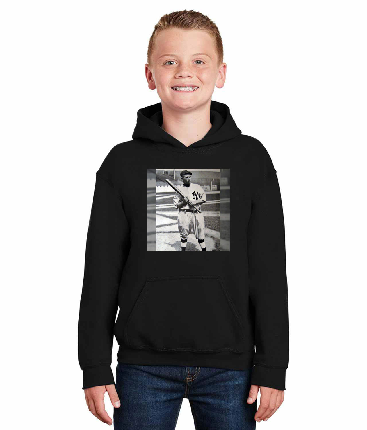 Fritz Maisel New York Yankees 1914 Season Baseball Logo Symbol Emblem Customized Design on Youth Hoodie