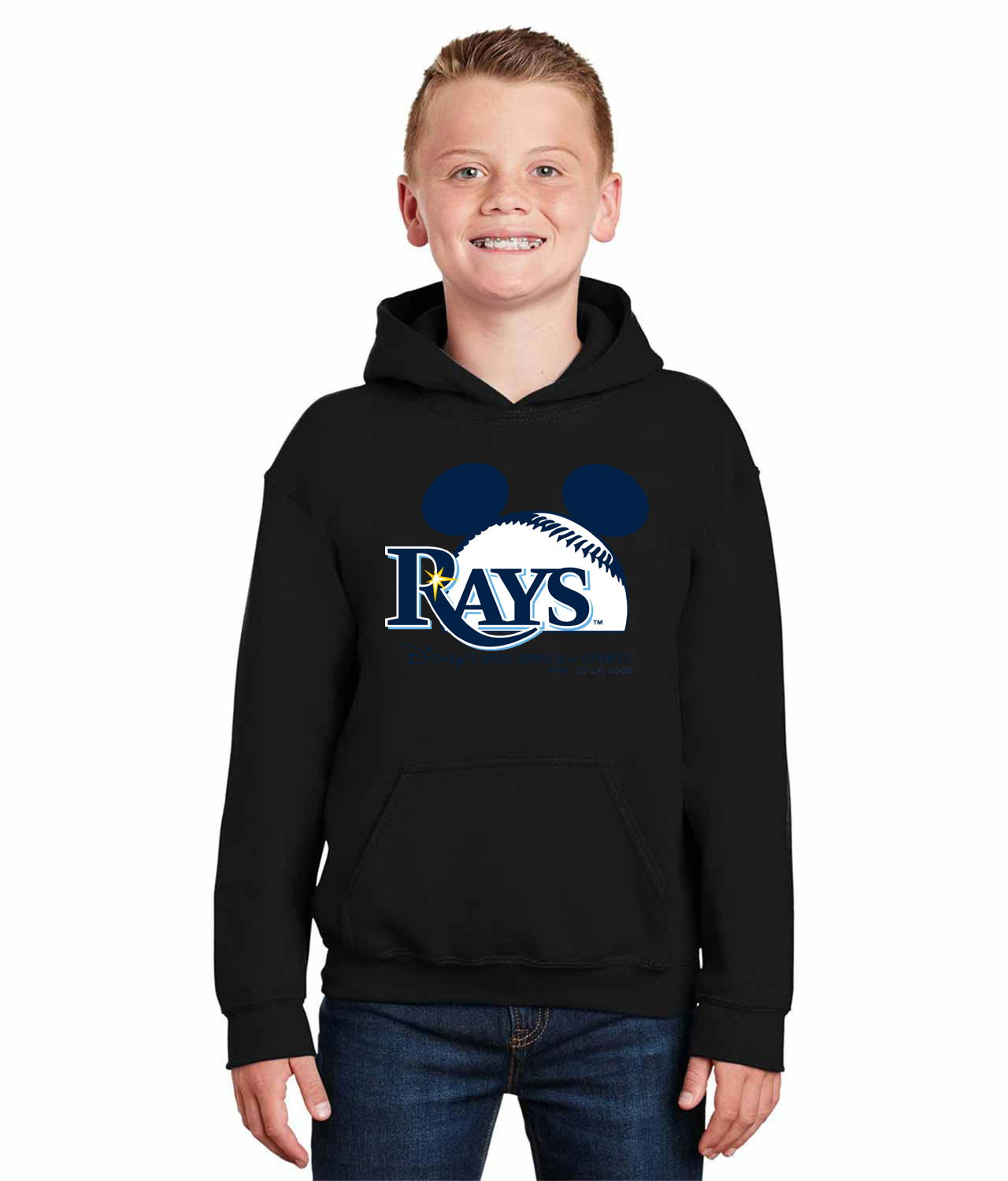 Tampa Bay Rays vs Blue Jays Disney Wide World Of Sports Orlando Florida Baseball Logo Symbol Emblem Customized Design on Youth Hoodie
