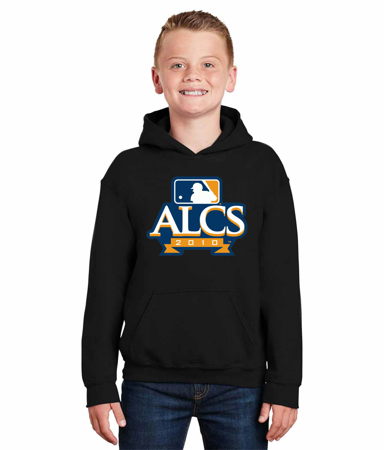 2010 American League Championship Series ALCS Baseball Logo Symbol Emblem Customized Design on Youth Hoodie
