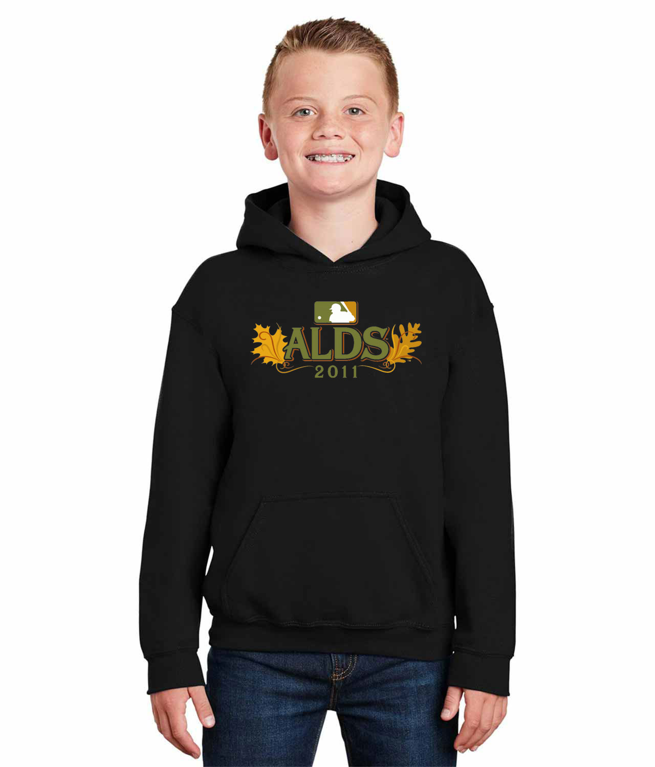 2011 ALDS American League Division Series Baseball Logo Symbol Emblem Customized Design on Youth Hoodie