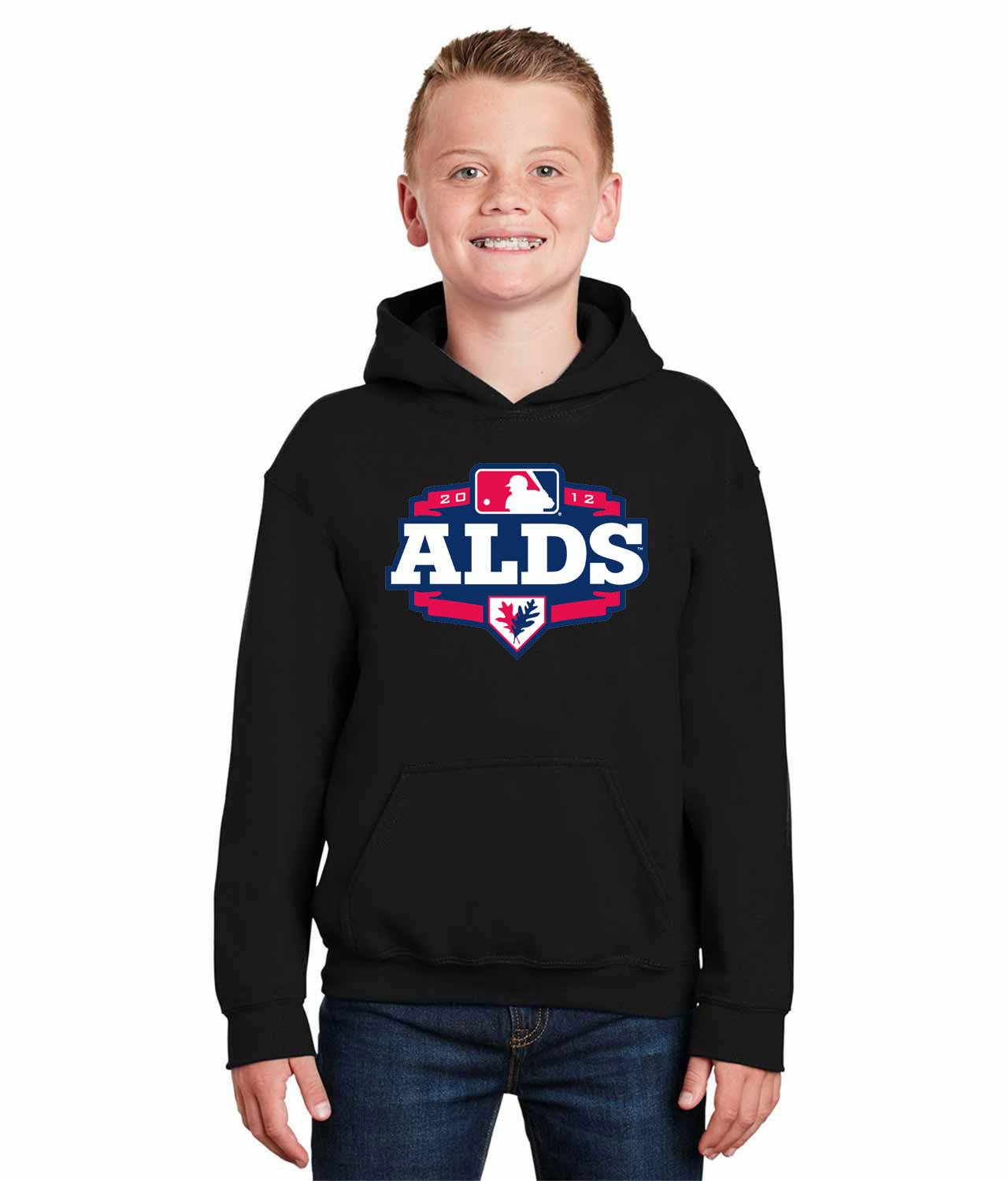 2012 ALDS American League Division Series Baseball Logo Symbol Emblem Customized Design on Youth Hoodie