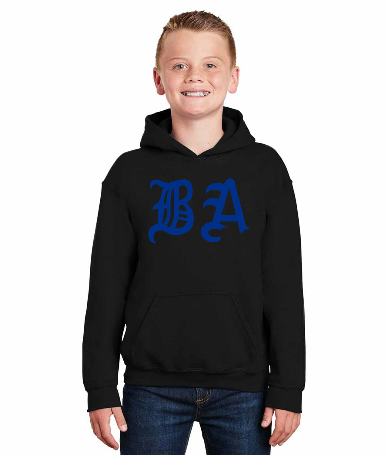Boston Americans Jersey 1902 BA Baseball Logo Symbol Emblem Customized Design on Youth Hoodie