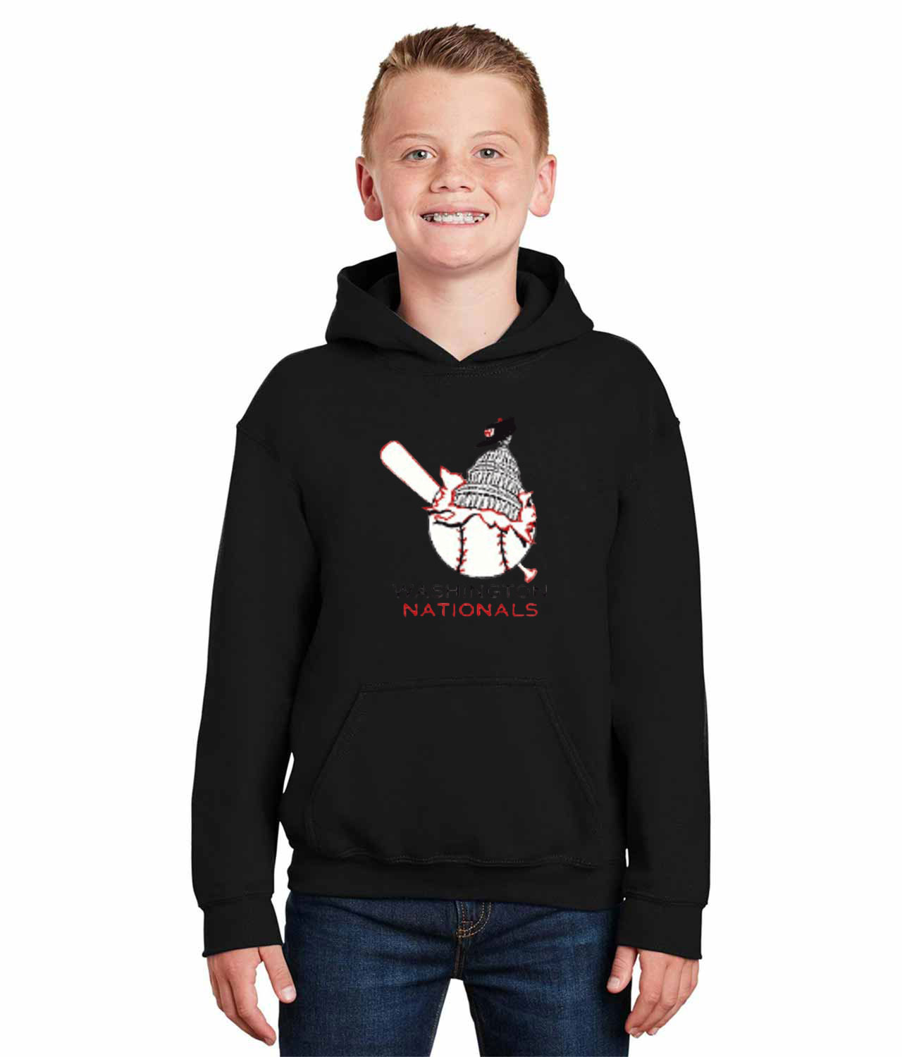 Washington Nationals Alternate 1936-1956 Baseball Logo Symbol Emblem Customized Design on Youth Hoodie