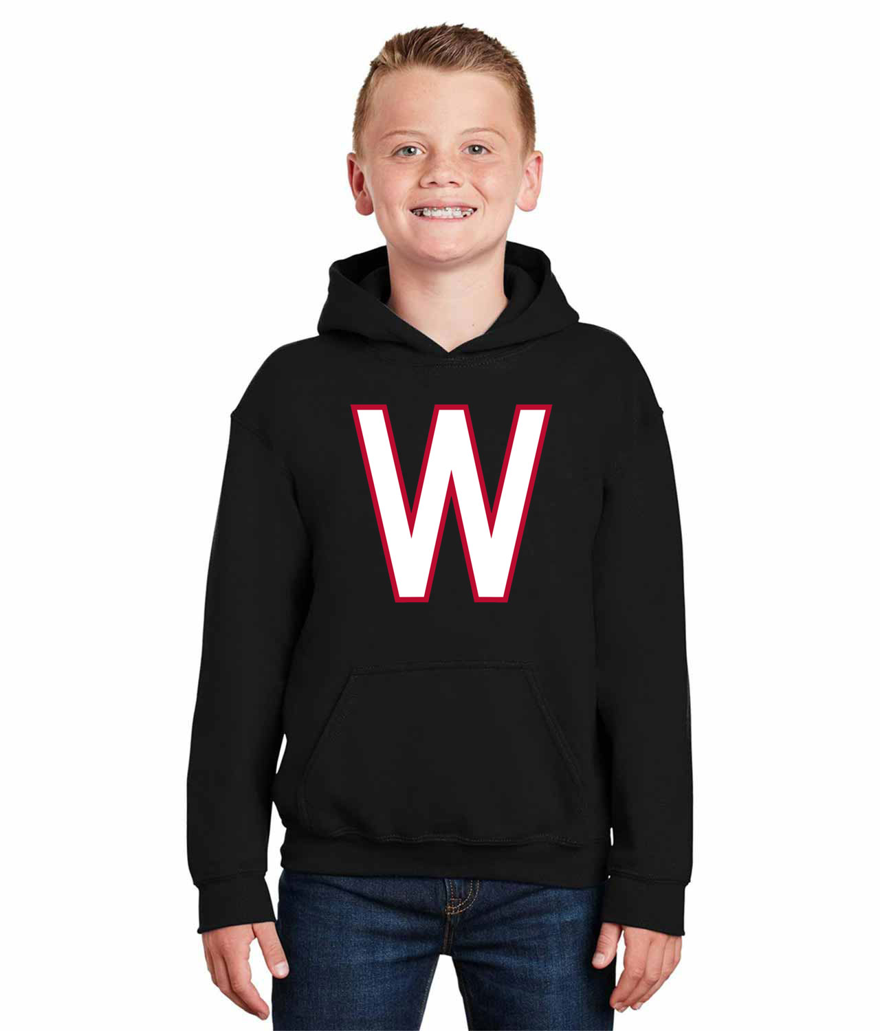 Washington Nationals Cap Baseball Logo Symbol Emblem Customized Design on Youth Hoodie