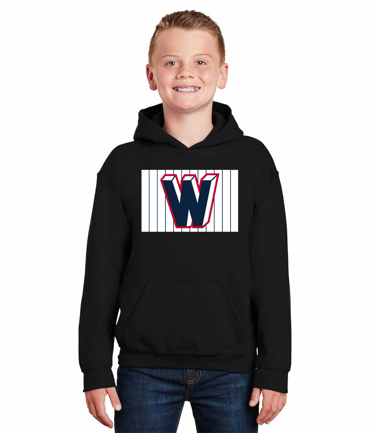 Washington Nationals Jersey 1956-58 Baseball Logo Symbol Emblem Customized Design on Youth Hoodie