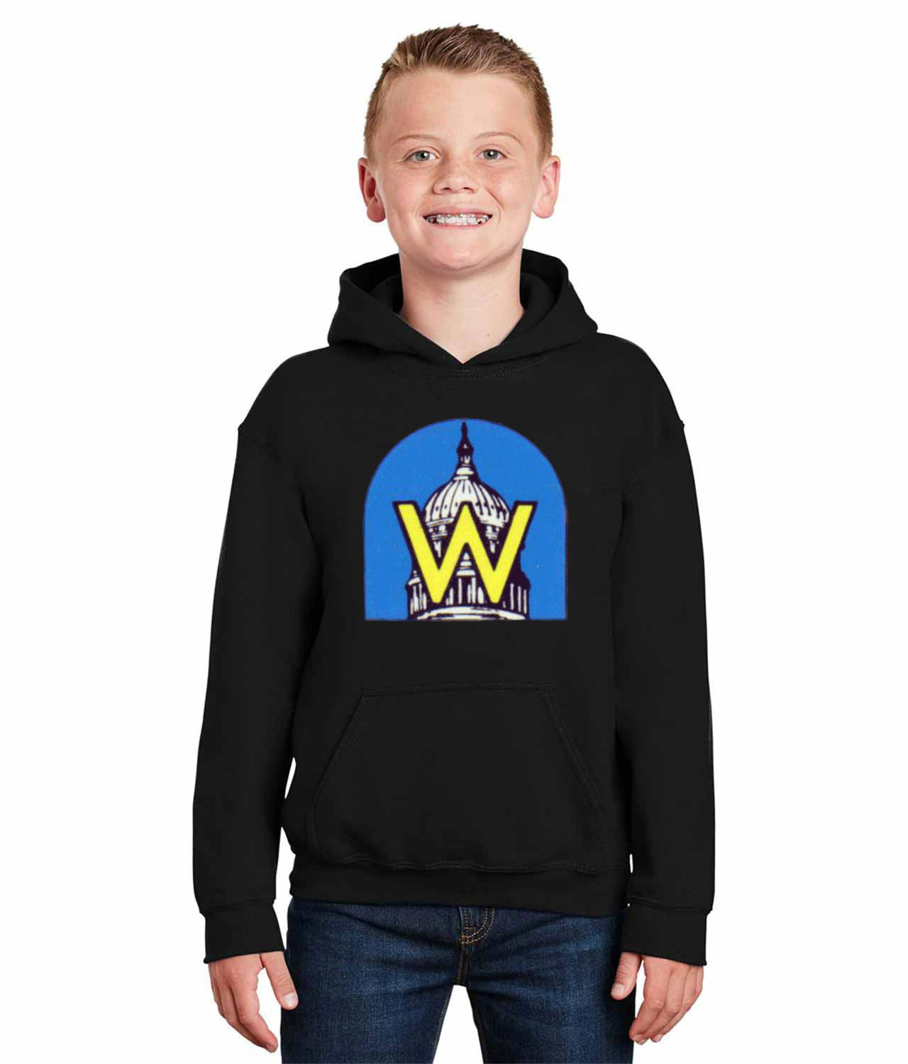 Washington Nationals Capitol Dome Baseball Logo Symbol Emblem Customized Design on Youth Hoodie