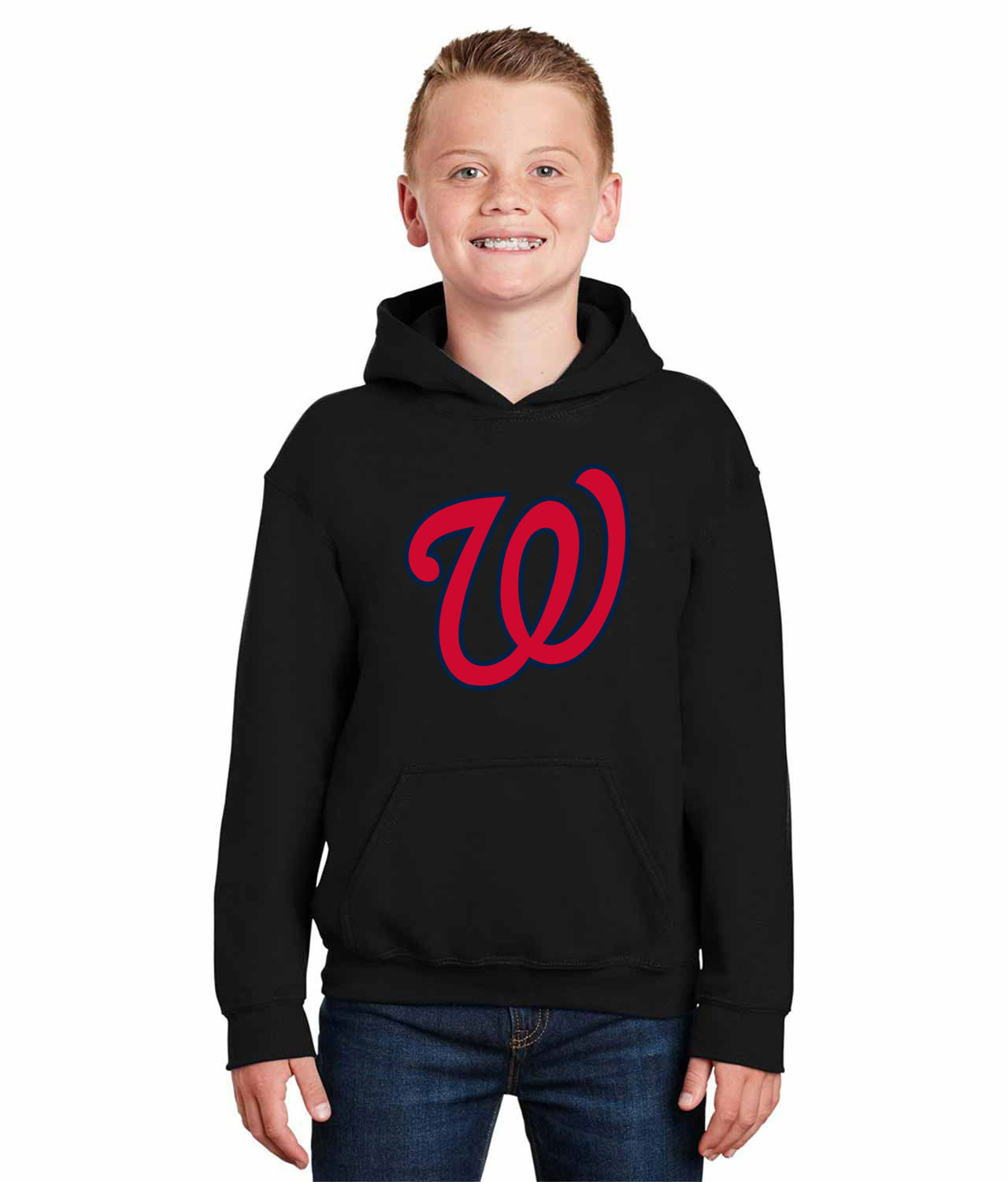 Washington Senators Cap 1967 Baseball Logo Symbol Emblem Customized Design on Youth Hoodie