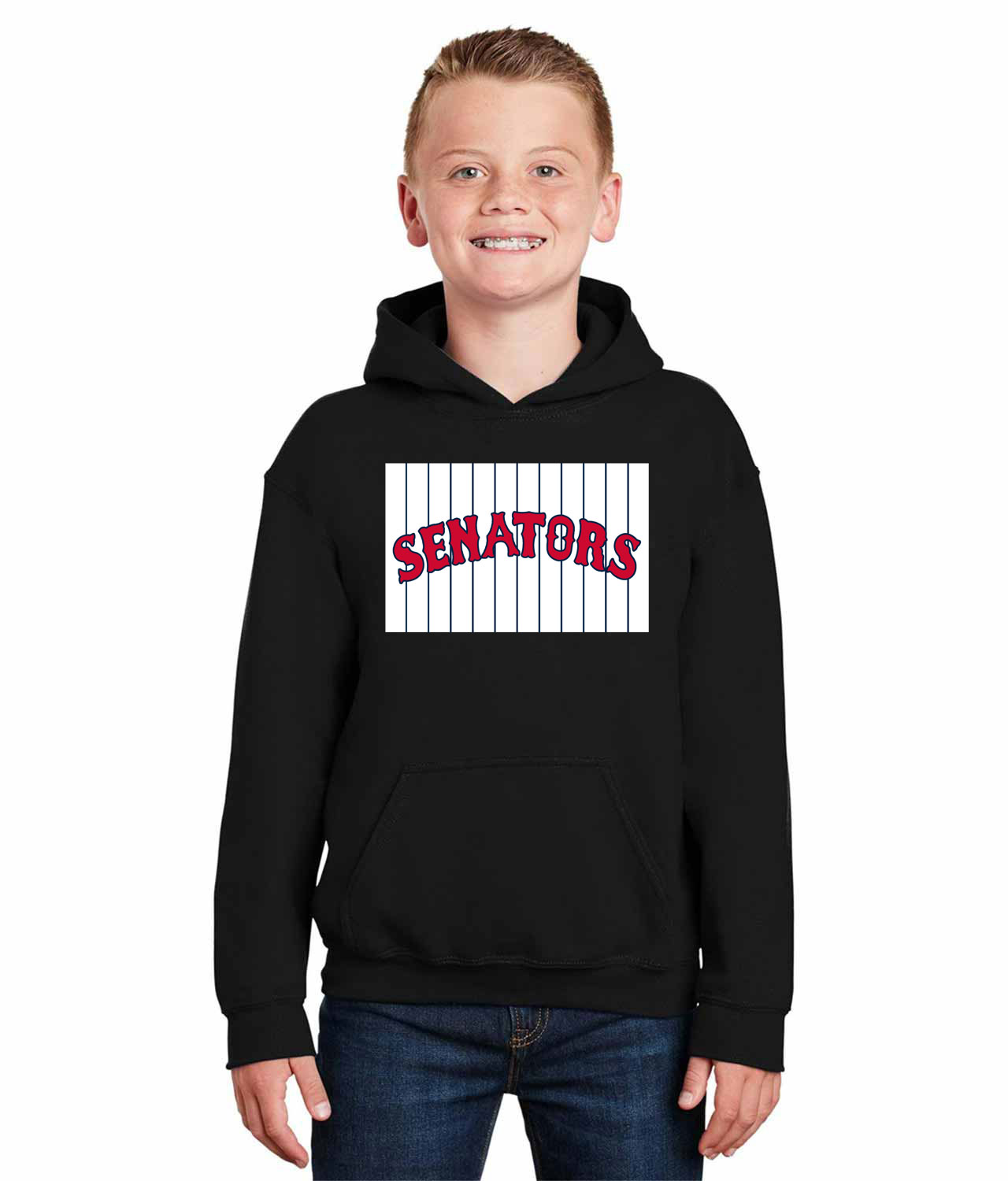 Washington Senators Cap 1961-62 Baseball Logo Symbol Emblem Customized Design on Youth Hoodie