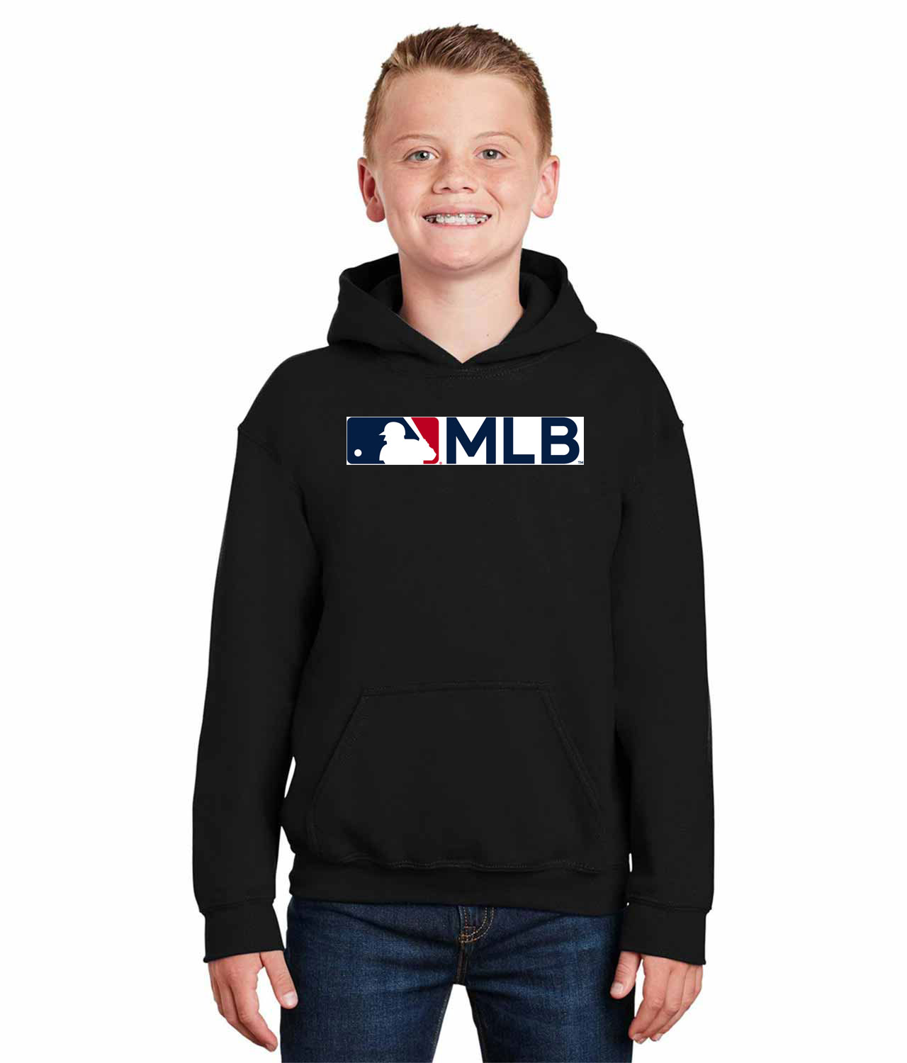 Major League Baseball Alternate MLB Logo Emblem Customized Design on Youth Hoodie