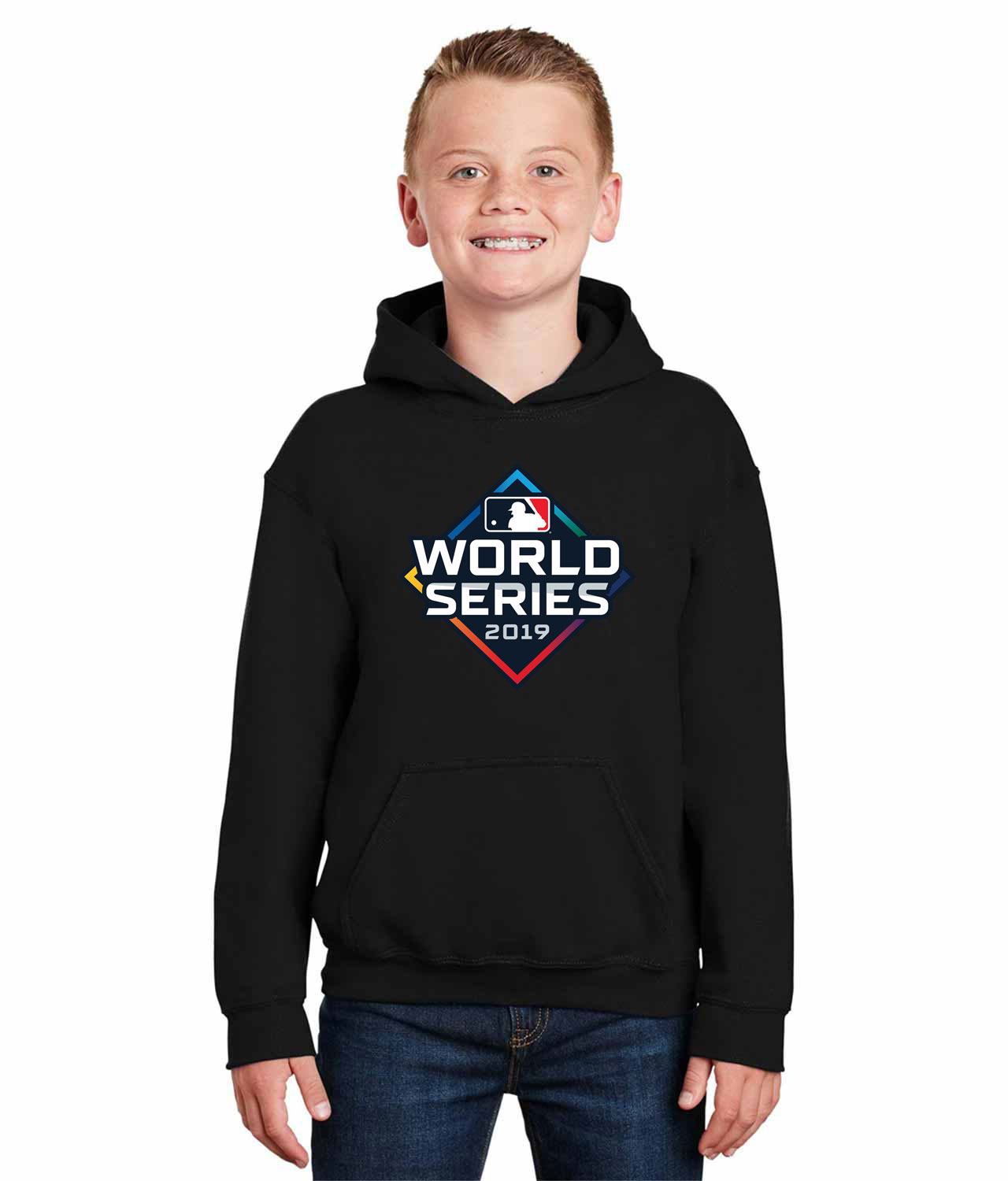 MLB World Series 2019 Baseball Logo Symbol Emblem Customized Design on Youth Hoodie