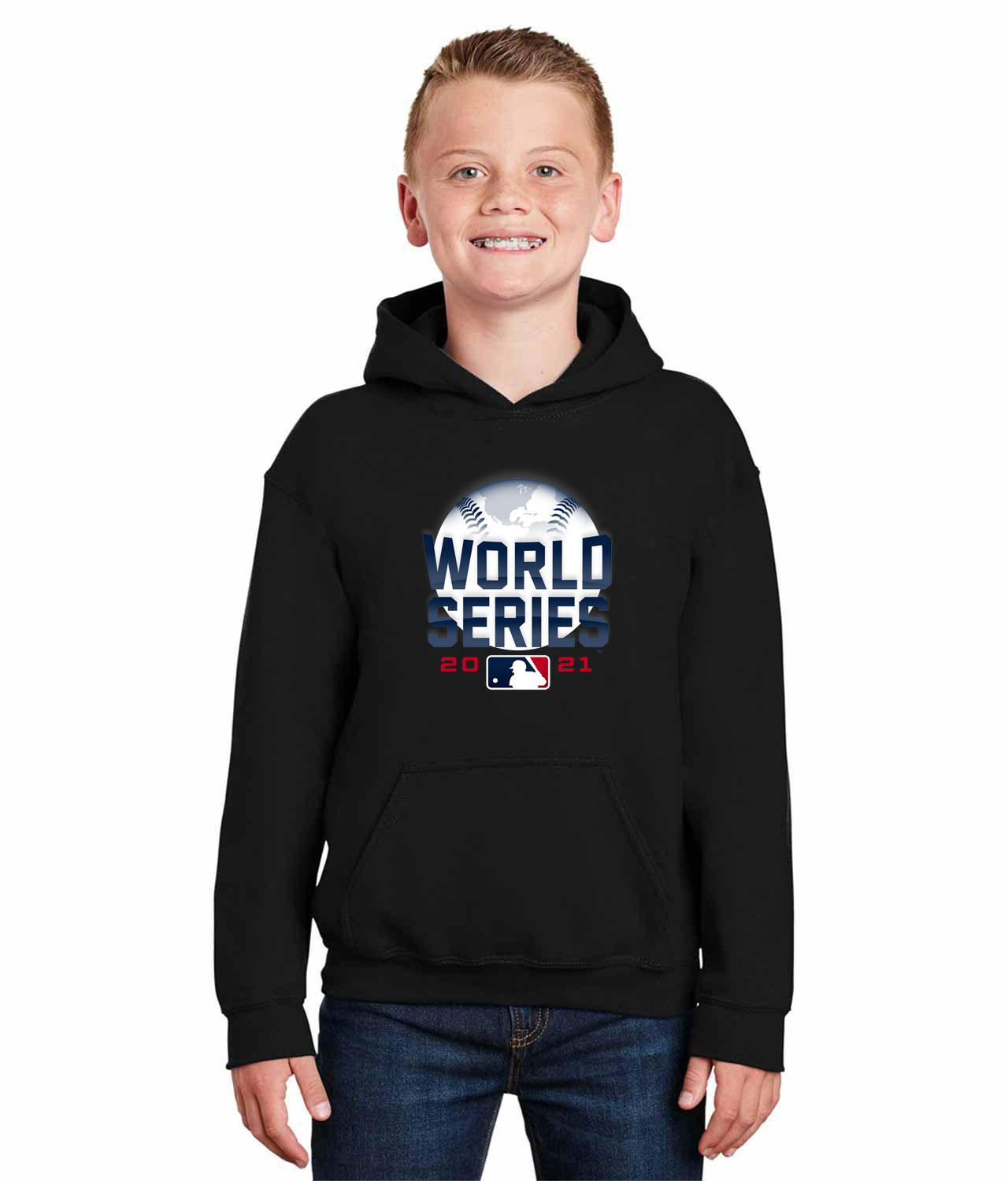 MLB World Series 2021 Baseball Logo Symbol Emblem Customized Design on Youth Hoodie