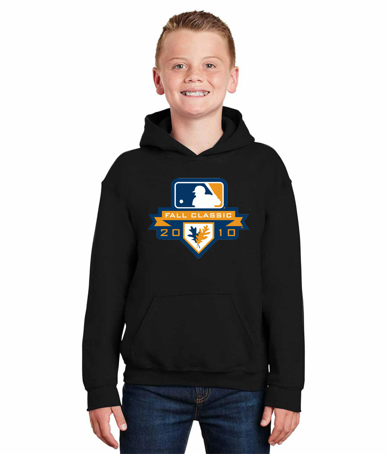 MLB World Series 2010 Fall Classic Baseball Logo Symbol Emblem Customized Design on Youth Hoodie