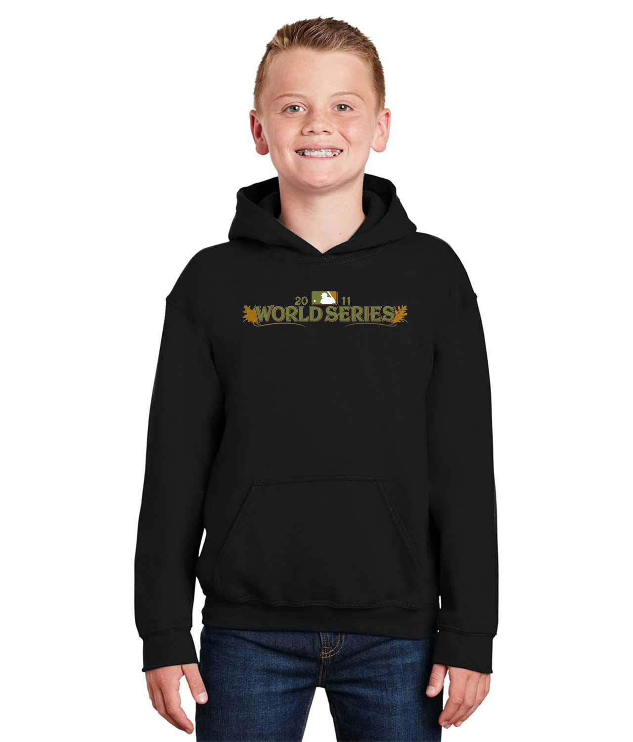 MLB Baseball World Series 2011 Logo Emblem Customized Design on Youth Hoodie