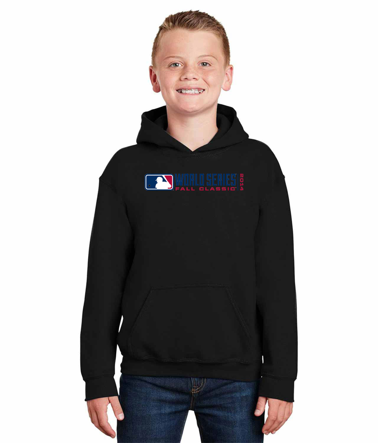 2014 Major League Baseball World Series Logo Emblem Customized Design on Youth Hoodie