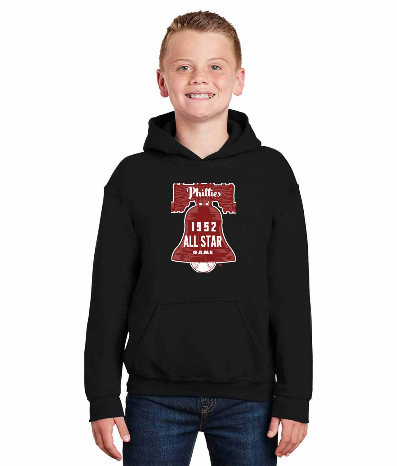 1952 MLB All-Star Game At Shibe Park Philadelphia Pennsylvania Baseball Logo Symbol Emblem Customized Design on Youth Hoodie