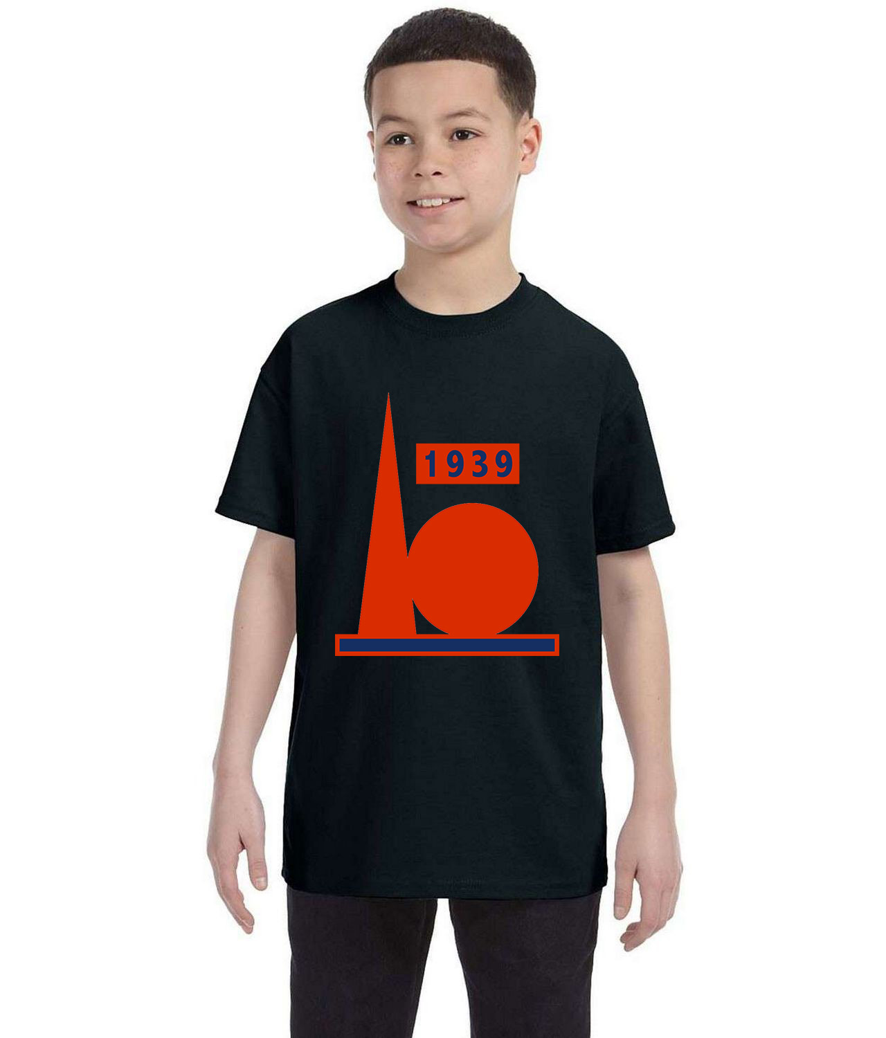 New York Yankees 1939 World's Fair Baseball Logo Symbol Emblem Customized Design on Youth T-Shirt Tee