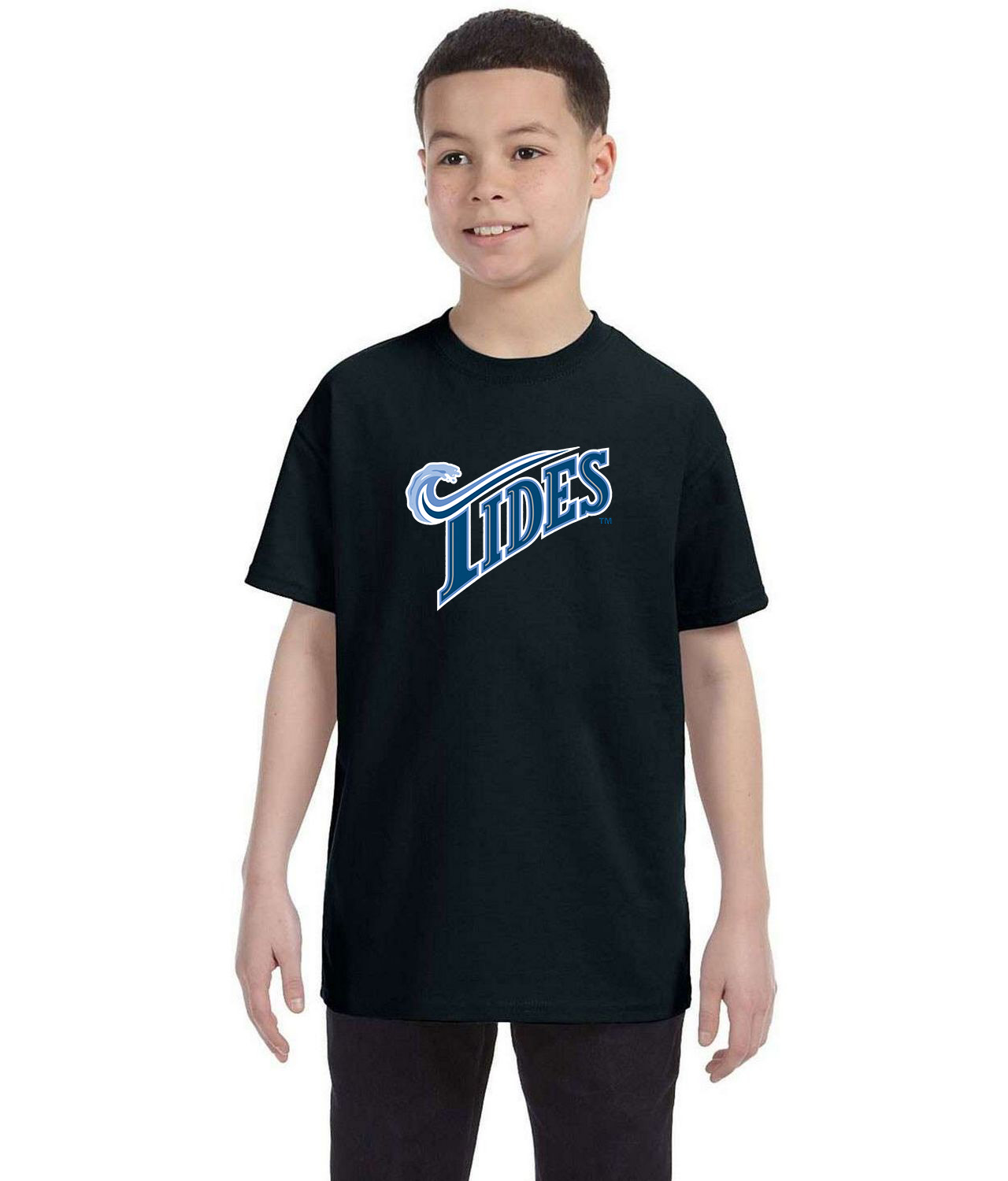 Norfolk Tides 1993-2015 Baseball Logo Symbol Emblem Customized Design on Youth T-Shirt Tee