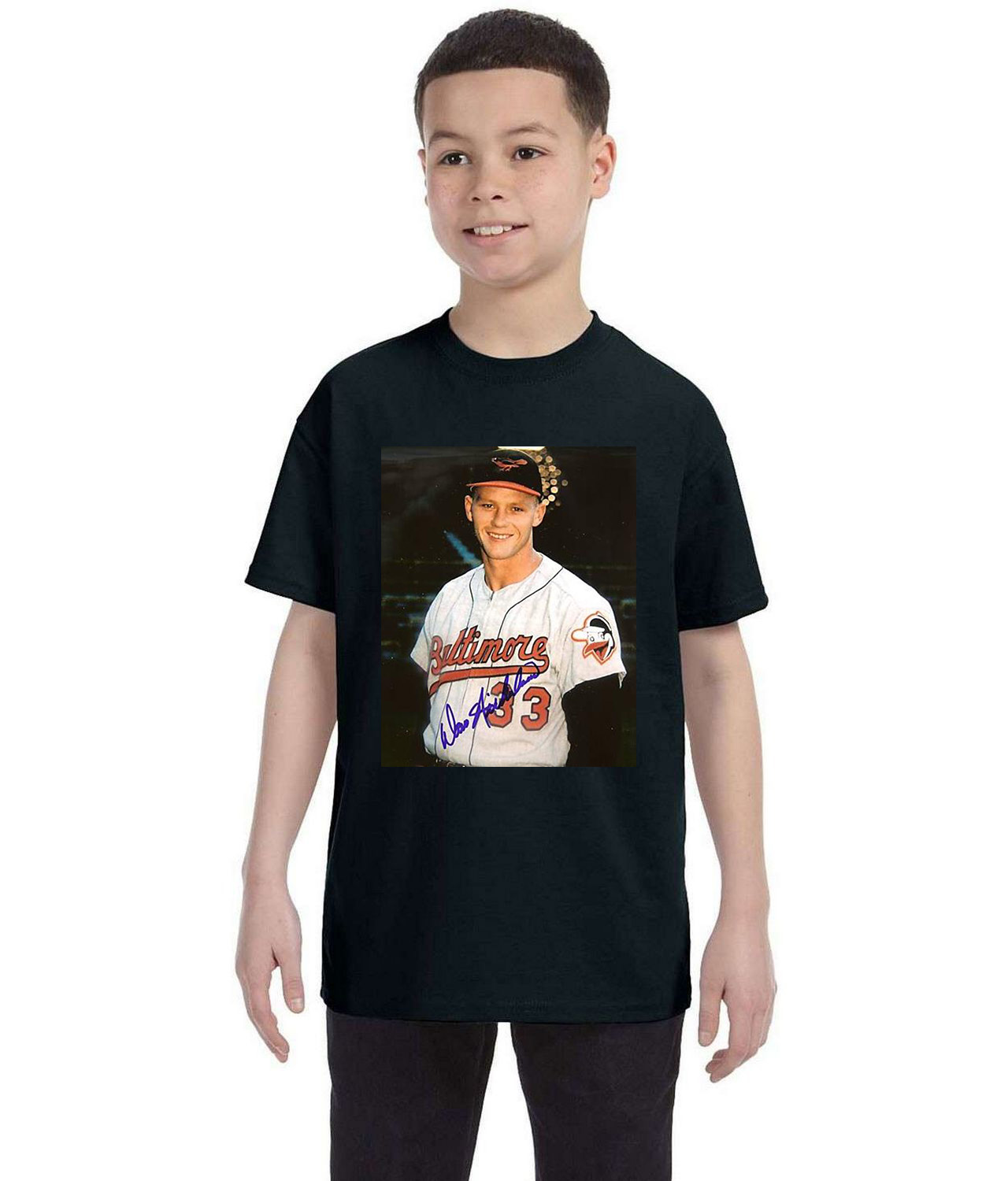 1962 Season Baltimore Orioles Photo Baseball Logo Symbol Emblem Customized Design on Youth T-Shirt Tee
