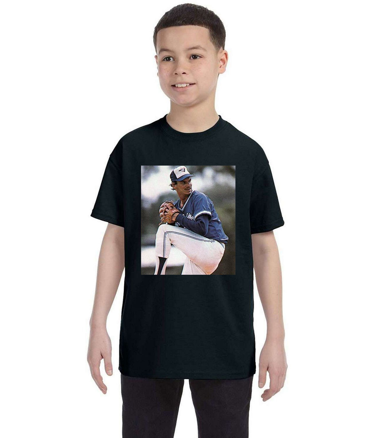 1983 Jim Clancy Toronto Blue Jays Photo Baseball Logo Symbol Emblem Customized Design on Youth T-Shirt Tee