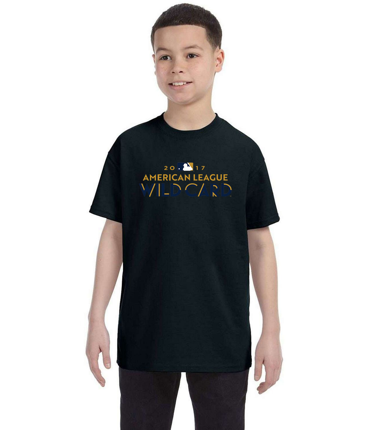 2017 American League Wildcard Game - Minnesota Twins At New York Yankees Baseball Logo Symbol Emblem Customized Design on Youth T-Shirt Tee