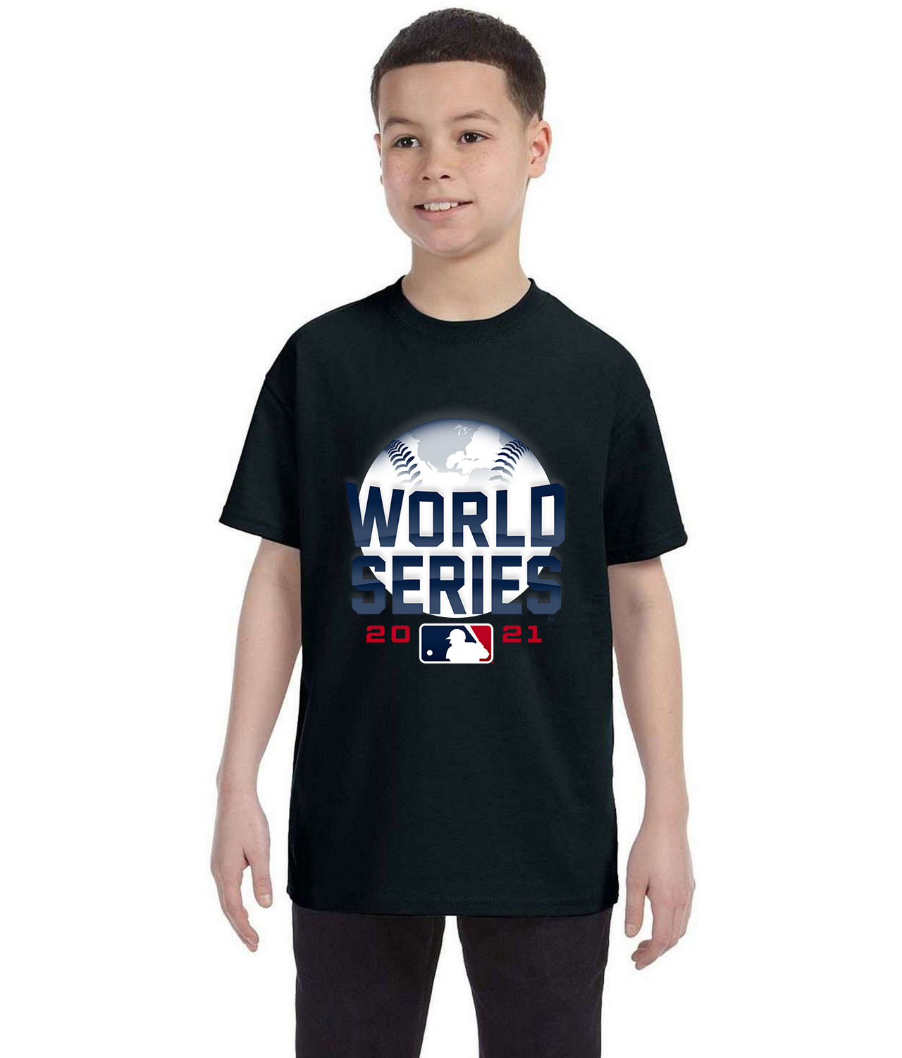 MLB World Series 2021 Baseball Logo Symbol Emblem Customized Design on Youth T-Shirt Tee