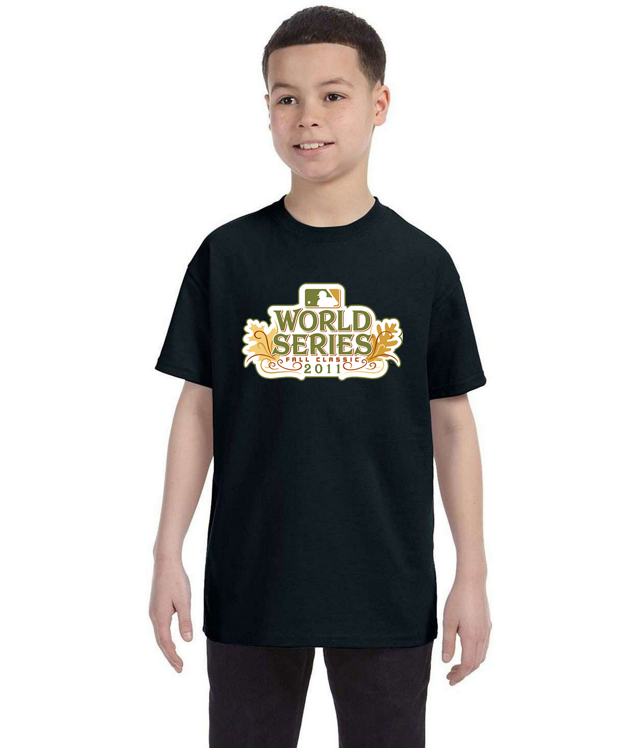 MLB World Series Fall Classic 2011 Baseball Logo Symbol Emblem Customized Design on Youth T-Shirt Tee