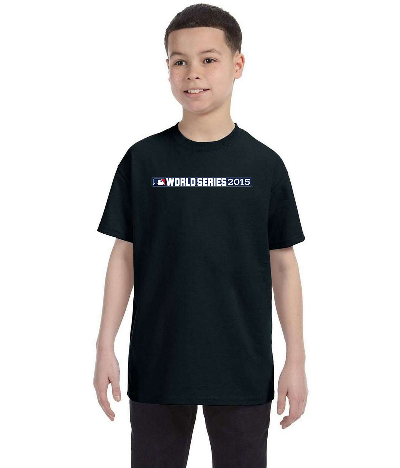 MLB World Series 2015 Baseball Logo Symbol Emblem Customized Design on Youth T-Shirt Tee