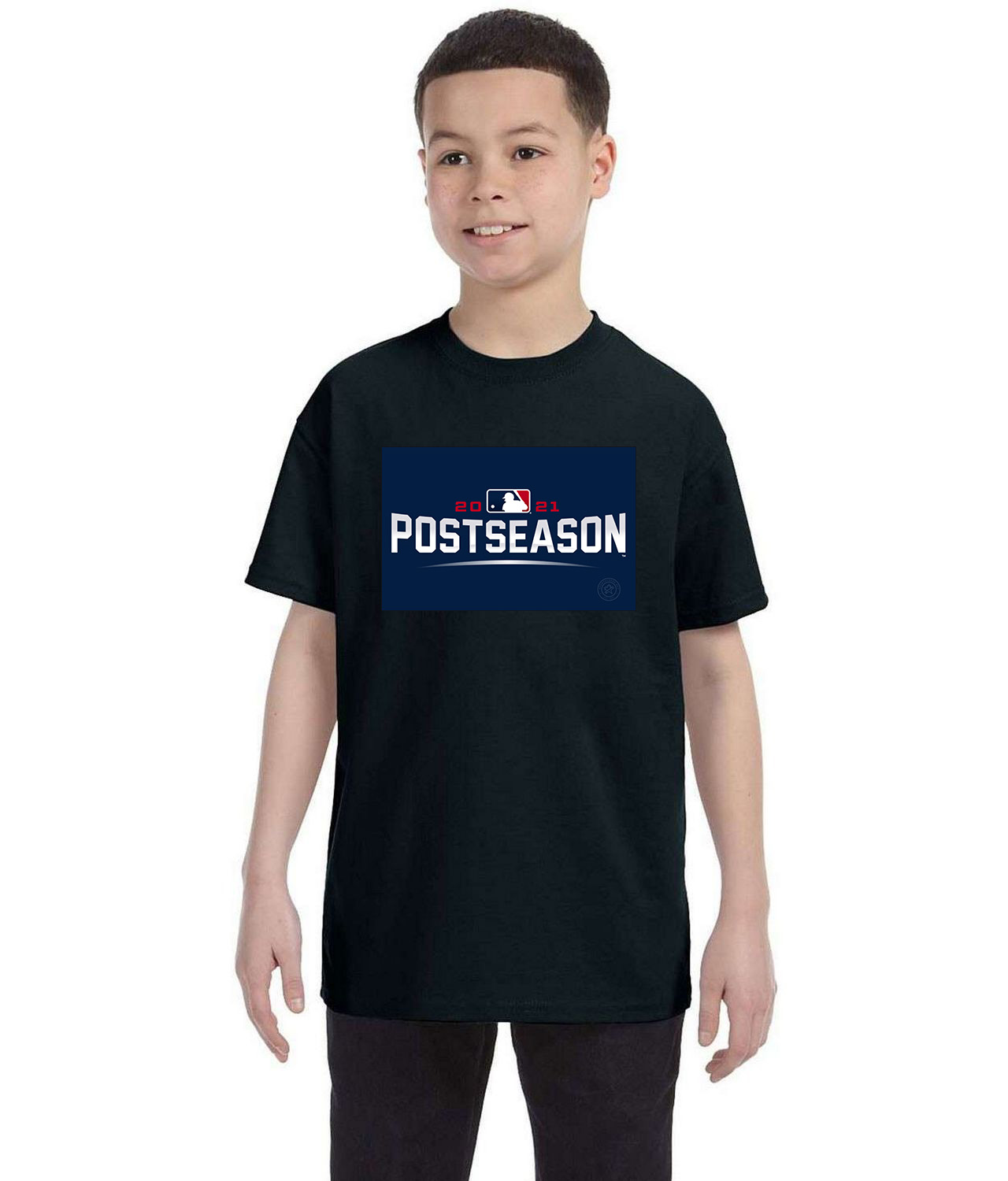 The 2021 Major League Baseball Postseason Alternative Baseball Logo Symbol Emblem Customized Design on Youth T-Shirt Tee