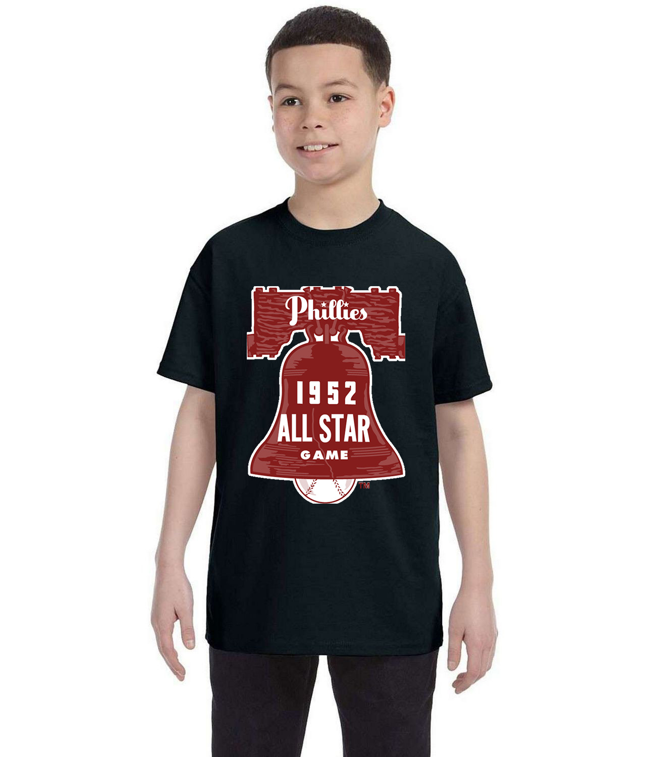 1952 MLB All-Star Game At Shibe Park Philadelphia Pennsylvania Baseball Logo Symbol Emblem Customized Design on Youth T-Shirt Tee