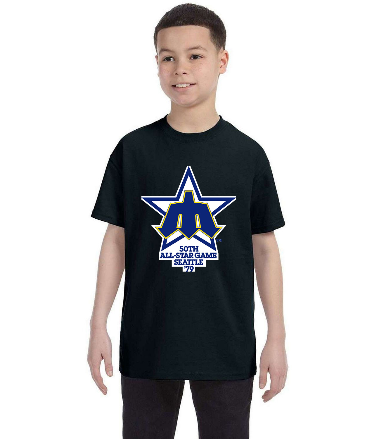 1979 MLB All-Star Game The Kingdome Seattle Washington Baseball Logo Symbol Emblem Customized Design on Youth T-Shirt Tee