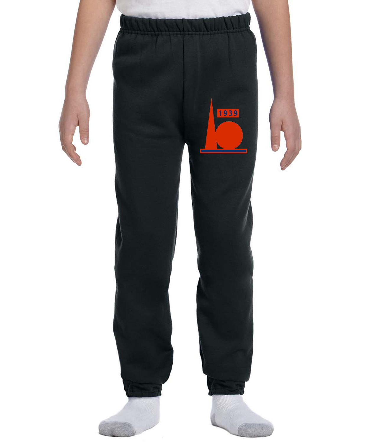 New York Yankees 1939 World's Fair Baseball Logo Symbol Emblem Customized Design on Youth Closed-Bottom Sweatpants