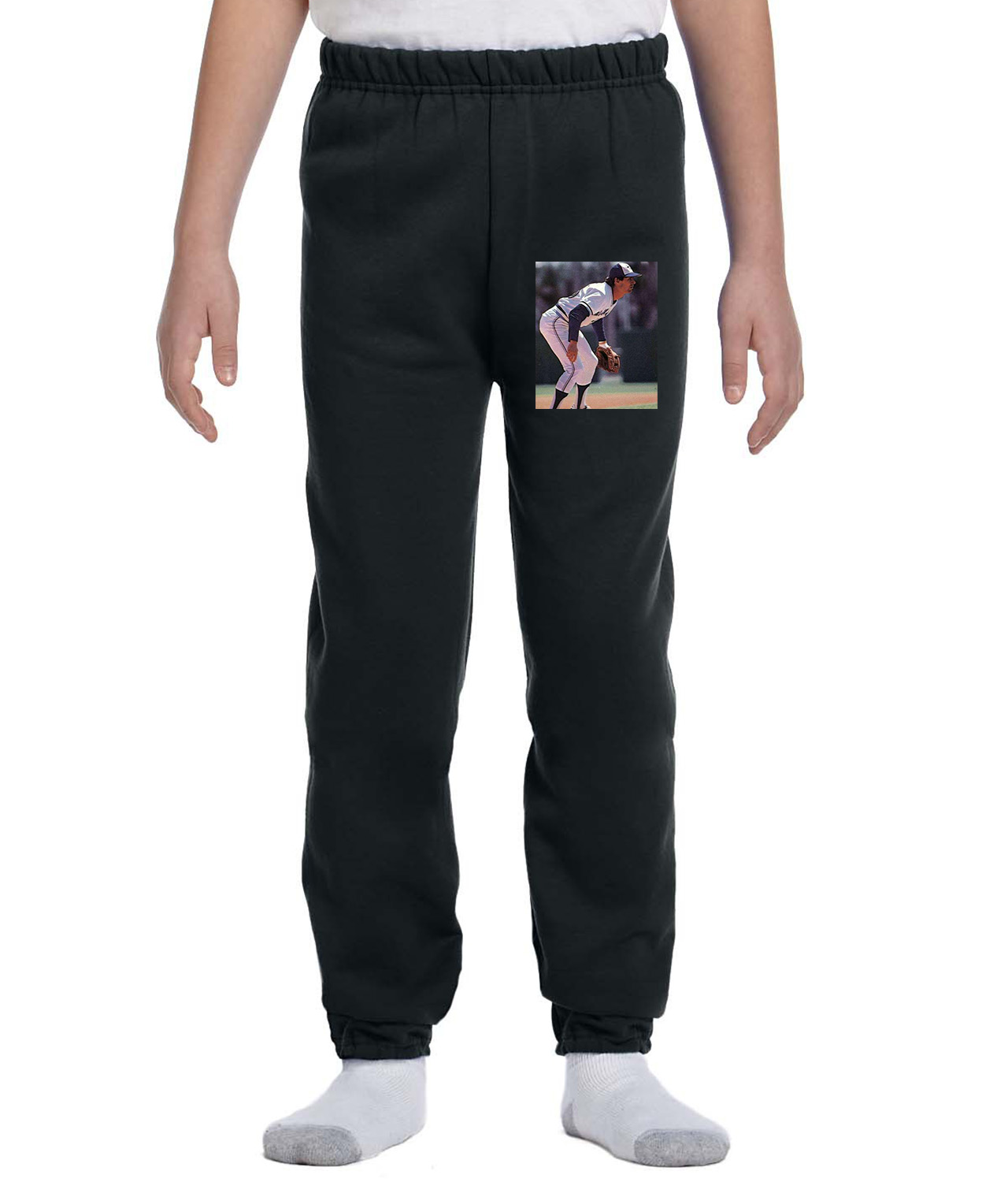 1981 Garth Iorg Toronto Blue Jays Photo Baseball Logo Symbol Emblem Customized Design on Youth Closed-Bottom Sweatpants