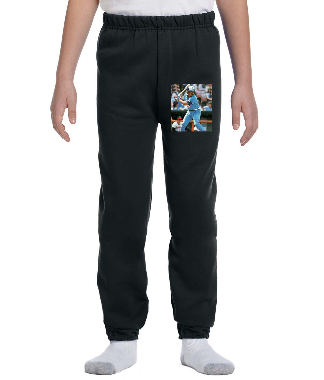 1984 Buck Martinez Toronto Blue Jays Photo Baseball Logo Symbol Emblem Customized Design on Youth Closed-Bottom Sweatpants