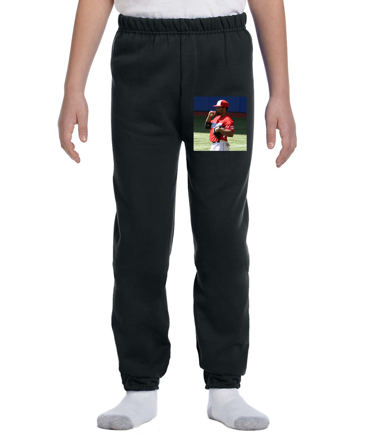 2011 Eric Thames Toronto Blue Jays Photo Baseball Logo Symbol Emblem Customized Design on Youth Closed-Bottom Sweatpants