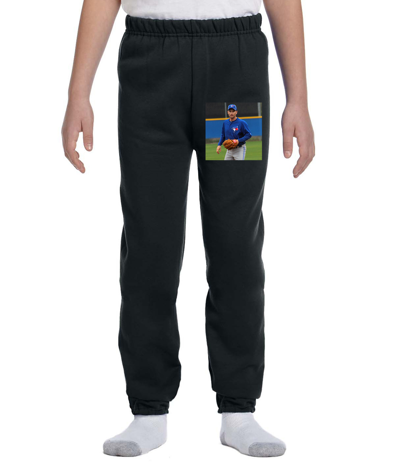 2012 Season Jason Frasor Toronto Blue Jays Photo Baseball Logo Symbol Emblem Customized Design on Youth Closed-Bottom Sweatpants