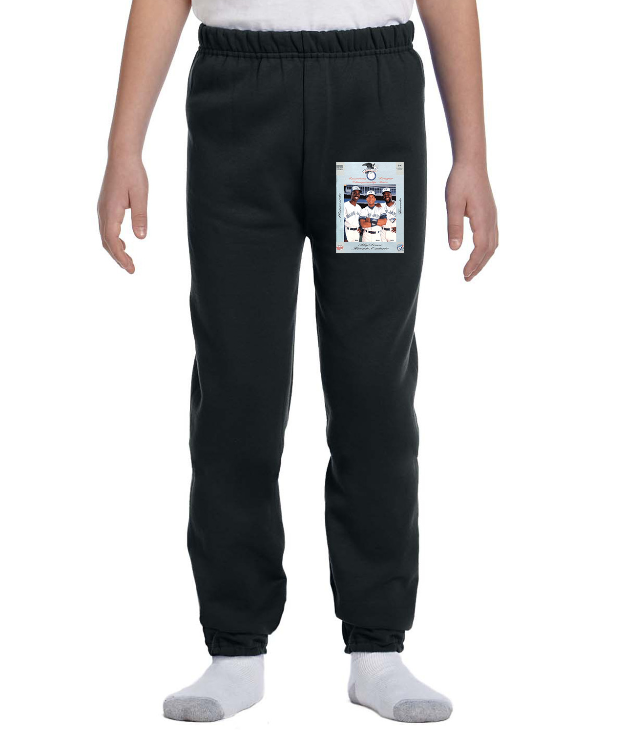 ALCS 1991 Program- Minnesota Twins vs Toronto Blue Jays Baseball Logo Symbol Emblem Customized Design on Youth Closed-Bottom Sweatpants