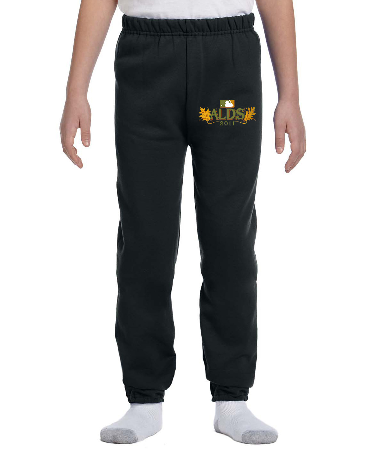 2011 ALDS American League Division Series Baseball Logo Symbol Emblem Customized Design on Youth Closed-Bottom Sweatpants