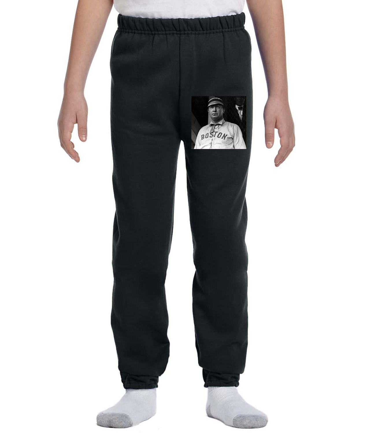 Cy Young Boston Americans 1903 Season Baseball Logo Symbol Emblem Customized Design on Youth Closed-Bottom Sweatpants