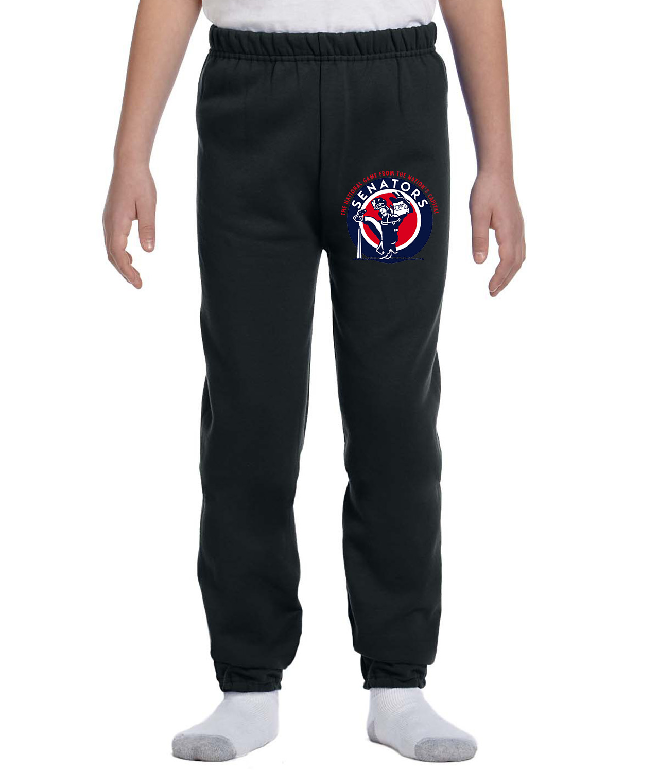 Washington Senators The National Game In The Nation's Capital Baseball Logo Symbol Emblem Customized Design on Youth Closed-Bottom Sweatpants