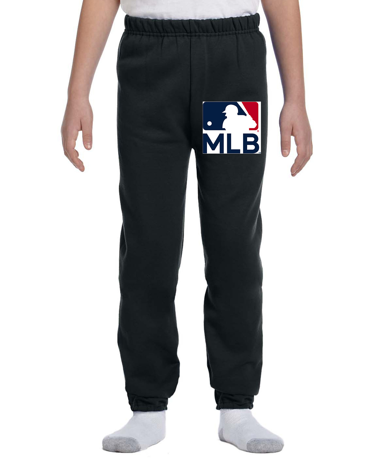 Major League Baseball Alternate 2019 Logo Emblem Customized Design on Youth Closed-Bottom Sweatpants