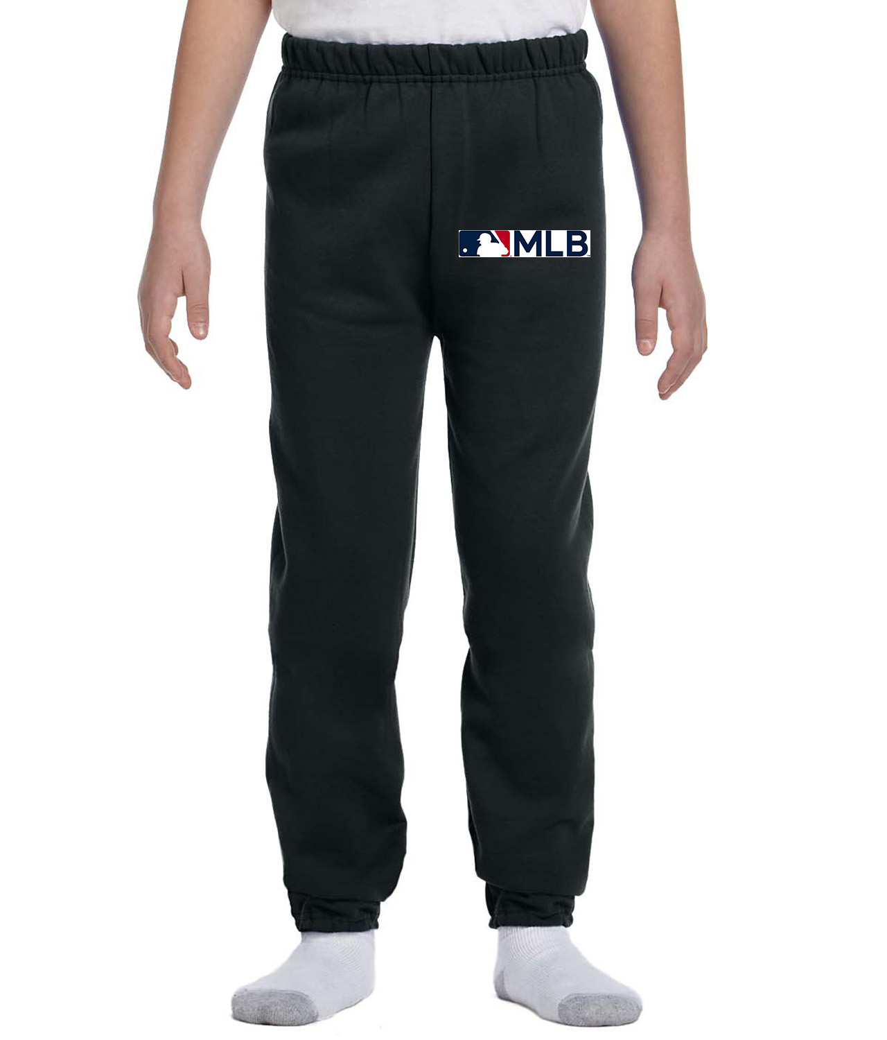 Major League Baseball Alternate MLB Logo Emblem Customized Design on Youth Closed-Bottom Sweatpants