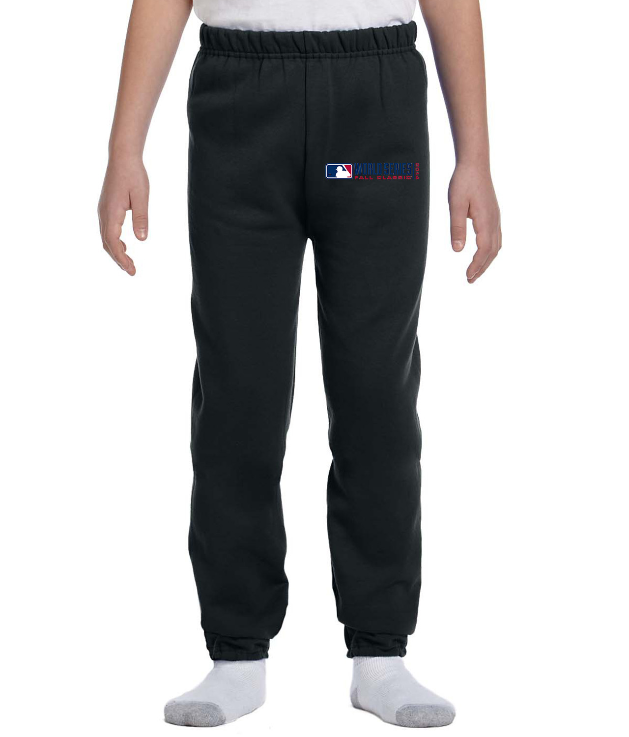 2014 Major League Baseball World Series Logo Emblem Customized Design on Youth Closed-Bottom Sweatpants