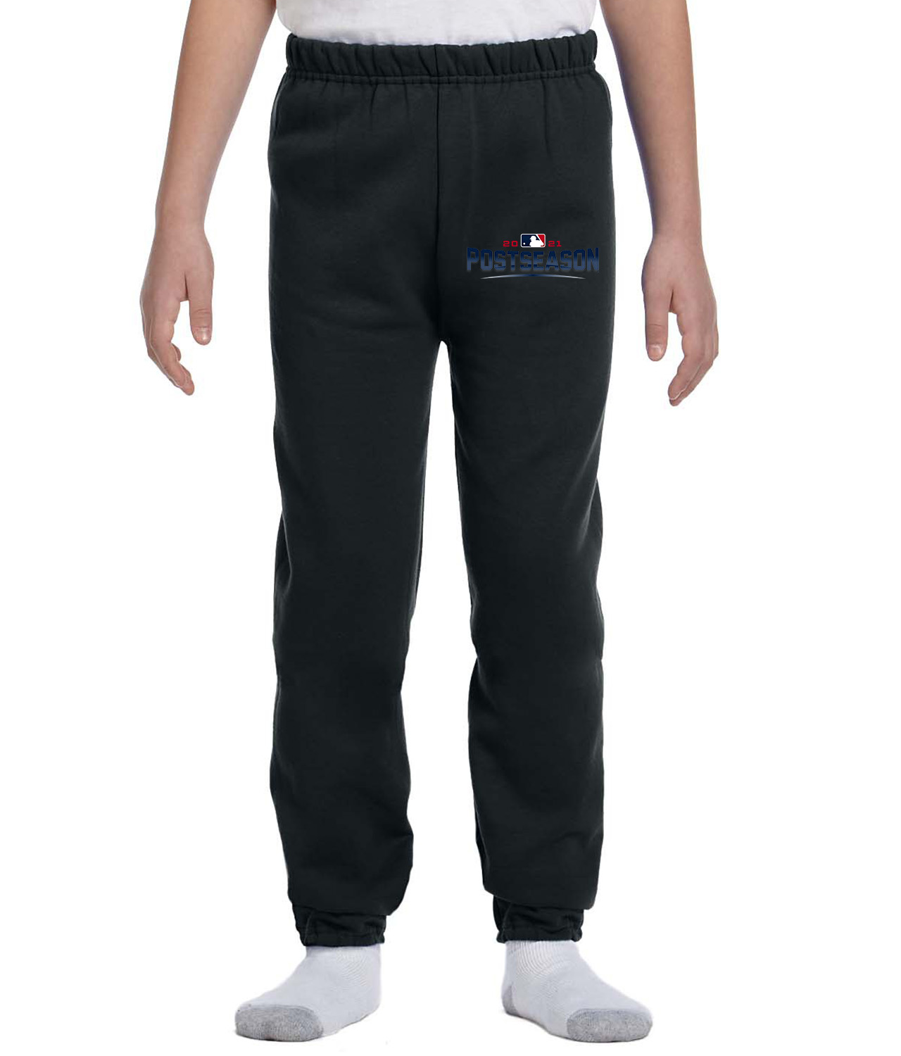 The 2021 Major League Baseball Postseason Alternate Logo Emblem Customized Design on Youth Closed-Bottom Sweatpants