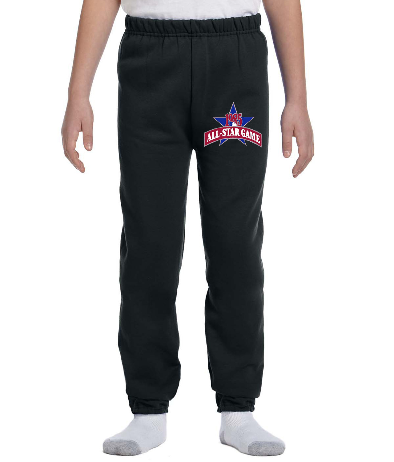 1985 MLB All-Star Game At The Hubert H. Humphrey Metrodome Minneapolis Minnesota Baseball Logo Customized Design on Youth Closed-Bottom Sweatpants