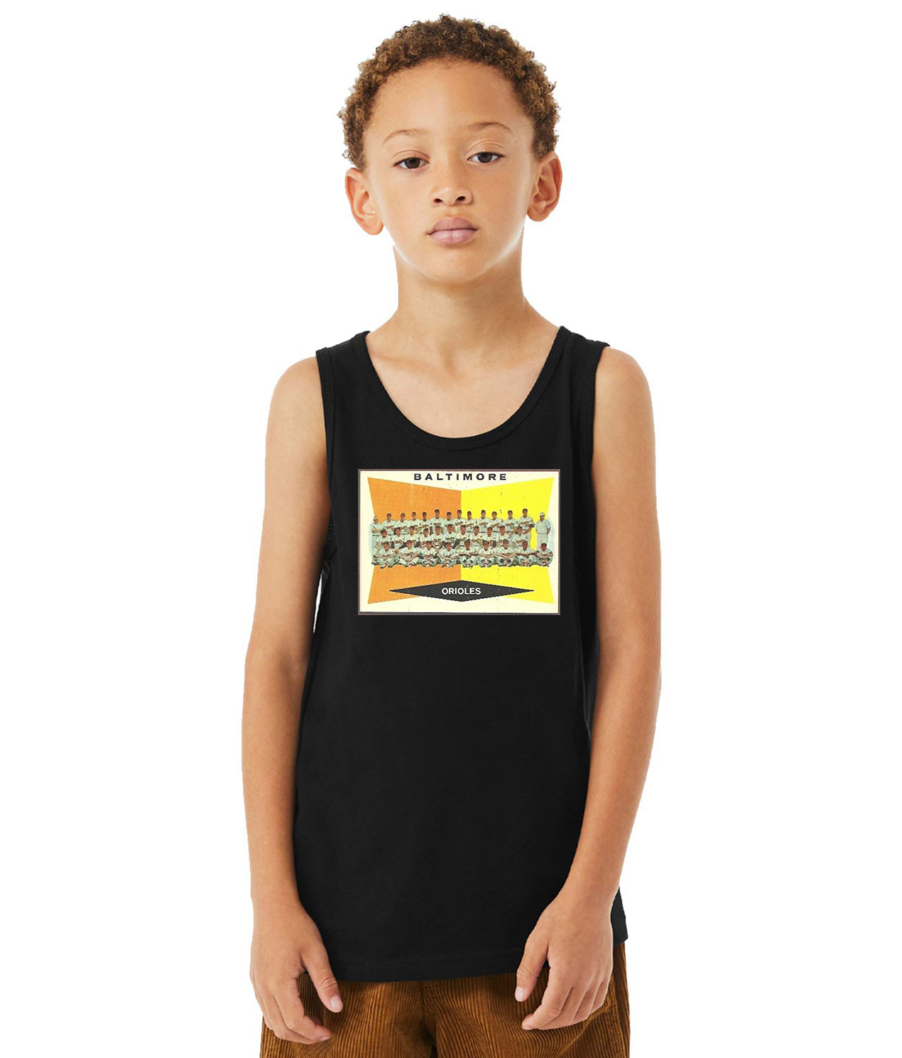 1959 Season Baltimore Orioles Photo Baseball Logo Symbol Emblem Customized Design on Youth Tank Top